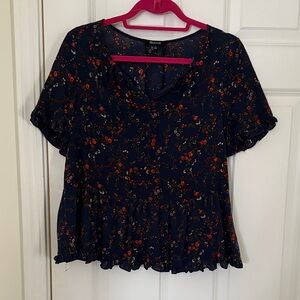 Madewell Dark Floral silk Blouse